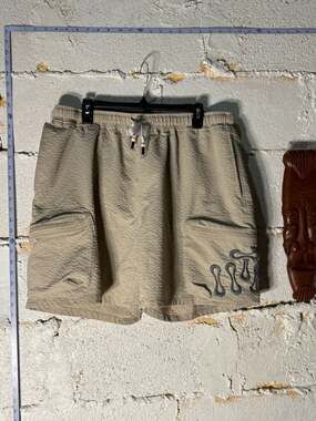 Honor The Gift Tan Seersucker Cargo Shorts Size XXL